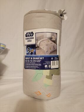 Oeko-Tek Quilt and Sham Star Wars Grogu Sz Twin 6486
